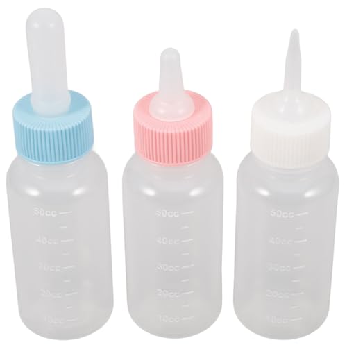 EXAOMBLE 3 Stück Haustier Milchflasche für Welpen und Kätzchen Fütterungsflaschen Leicht zu Reinigen und Wiederverwendbar für Kleine Tiere von EXAOMBLE