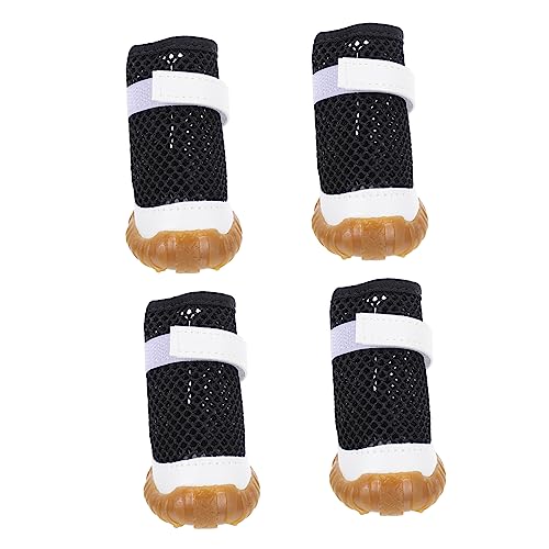 EXAOMBLE 4 Stück Haustierschuhe Katzenschuhe Hunde Welpe Auto PVC Black EXAOMBLE 4 Stück Haustierschuhe Katzenschuhe Hunde Welpe Auto PVC Black von EXAOMBLE