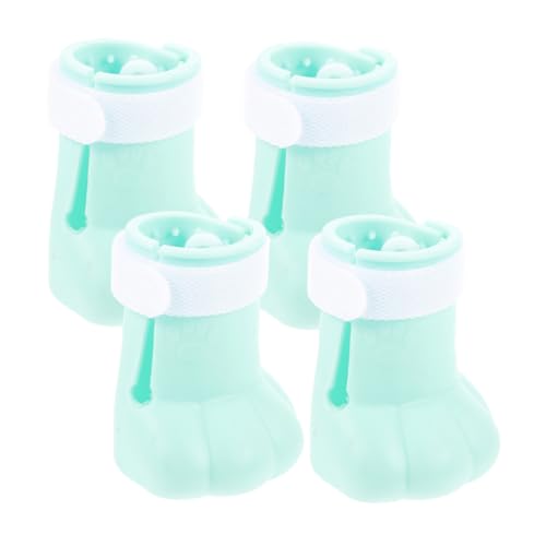 EXAOMBLE 4 Stück Katzenfüße Kratzer Kratzen Silikon-katzenschuhe Stiefel Kratzhandschuhe Vorsorglich Katzennagelabdeckungskappen Aus Silikon Katzenstiefel Aus Silikon Light Green Kieselgel von EXAOMBLE