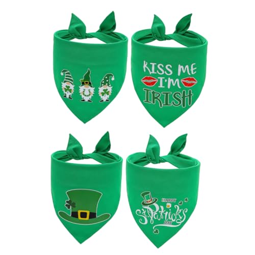 EXAOMBLE 4Stücke Patrick's Day Hundeschal Dreieckige Lätzchen Für Hunde Und Katzen Festliche Tierkostüme Verschiedenen Designs Stil von EXAOMBLE