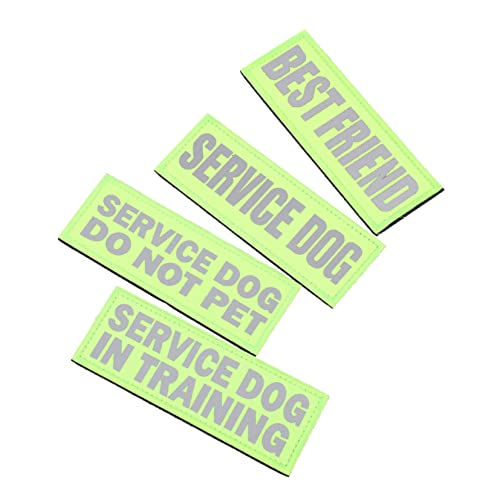EXAOMBLE 4Stücke Reflektierende Service Dog Patches für Haustiere Verschleißfeste für Nachtspaziergänge Nylonmaterial Hundezubehör von EXAOMBLE