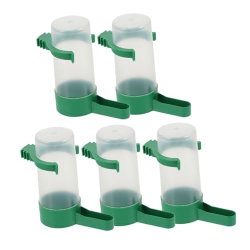EXAOMBLE 5Stücke Automatischer Wasserspender für Reusable Kunststoff Trinkflasche für Papageien Wellensittiche und Nymphensittiche für Vogelkäfige und Kleine Haustiere von EXAOMBLE