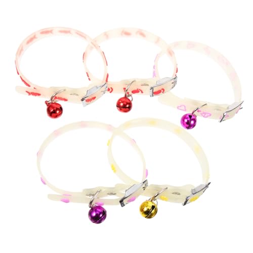 EXAOMBLE Dunkeln Leuchtendes Haustierhalsband Für Katzen Und Hunde Verstellbar Aus Hautfreundlichem Material 5 Stück Haustierzubehör Für Fotoshootings Und Partys Kreatives Design Für von EXAOMBLE