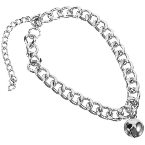 EXAOMBLE Aluminiumlegierung Haustierhalsband mit Glocke Verstellbares Katzenhalsband für Katzen und Kleine Rostbeständig Modisches Haustierzubehör mit Süßem Glockendesign von EXAOMBLE