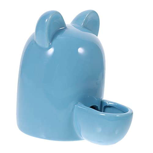 EXAOMBLE Automatischer Trink Und Fressnapf Für Kleine Haustiere Keramischer Wasserspender Mit Katzenohren Für Hamster Und Kaninchen Selbstfüllendes Haustierzubehör Blau von EXAOMBLE