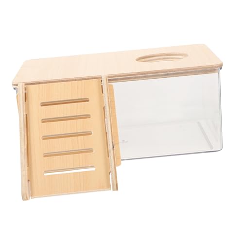 EXAOMBLE Badebox für Hamster und Kleintiere Sandbadset mit Holzleiter für Käfiggestaltung Teiliges Sandbad von EXAOMBLE