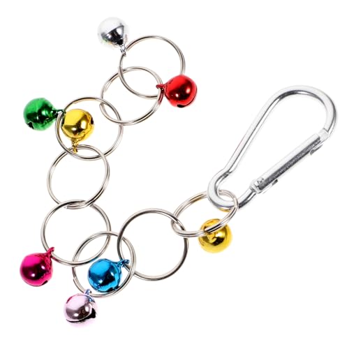 EXAOMBLE Buntes Papageien mit Glocke Hängende Vogel Schaukel für Käfig Garten Robuster Metallring für Klettern und Spielspaß für Wellensittiche und Sittiche Zufällige Farbe Zufällige Farbe von EXAOMBLE