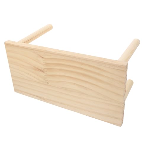 EXAOMBLE Chinchillakäfigzubehör aus Holz Hamster Holzplattform Hamsterspielplattform aus Holz Plattformspielzeug für Kleintiere Hamsterständer-Plattformspielzeug hölzern von EXAOMBLE