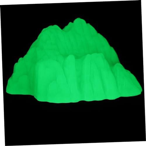 EXAOMBLE Fluoreszierende Steingartenlandschaft Aquarium Groß Anglerfisch Strand Ornamente Kleine Aquariendekoration Roboterfisch Dekorativ Terrarienset Luft Plastik Light Green von EXAOMBLE