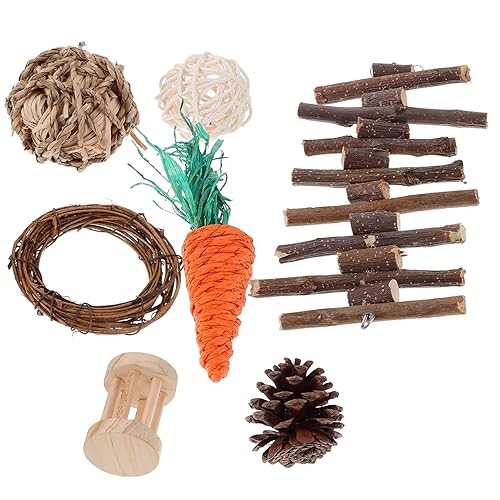 EXAOMBLE Hamsterspielzeug-zubehör-Set Natürliches Holz Gras Rattan Spielzeug Für Haustiere Käfig-Dekoration Für Rennmäuse Ratten Zufälliger Stil EXAOMBLE Hamsterspielzeug-zubehör-Set Natürliches Holz Gras Rattan Spielzeug Für Haustiere Käfig-Dekoration Für Rennmäuse Ratten Zufälliger Stil von EXAOMBLE