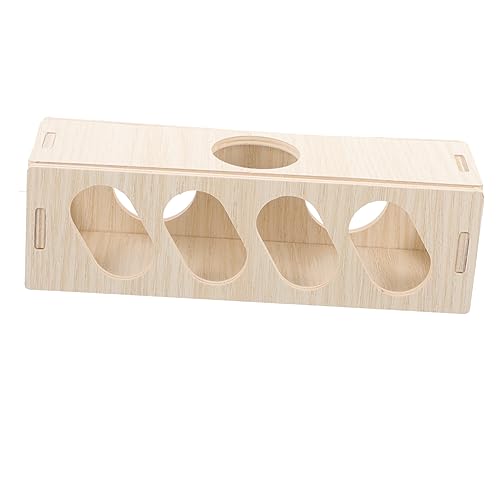 EXAOMBLE Hamster Tunnel aus Holz Versteckspielzeug für Meerschweinchen und Hamster für Käfige Natürliches Material und Langlebig Kleine Haustiere von EXAOMBLE