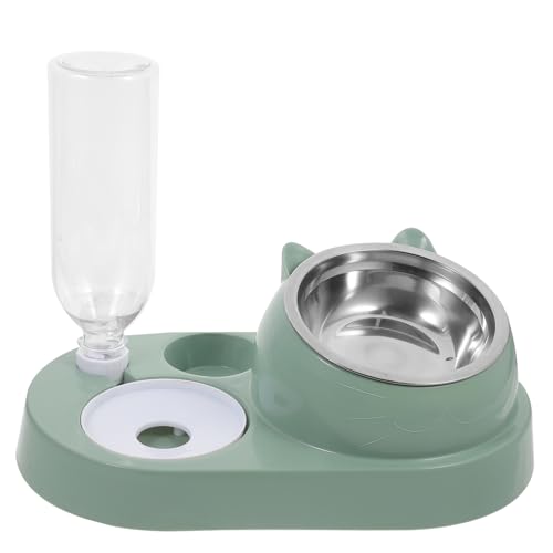 EXAOMBLE Pet Futter Und Wassernapf Mit Automatischem Spender Große Kapazität rutschfest Aus Edelstahl Für Hunde Und Katzen Elegantes Design Für Stilvolle Fütterung von EXAOMBLE