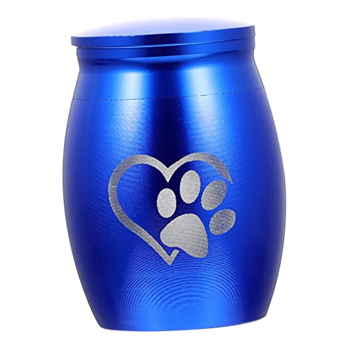 EXAOMBLE Edelstahl Haustier Urne Für Hunde Und Katzen Hochwertige Tierkremation Urne Mit Herz-pfotenabdruck Kleine Aschebox Für Erinnerungen Tragbar Und Langlebig von EXAOMBLE