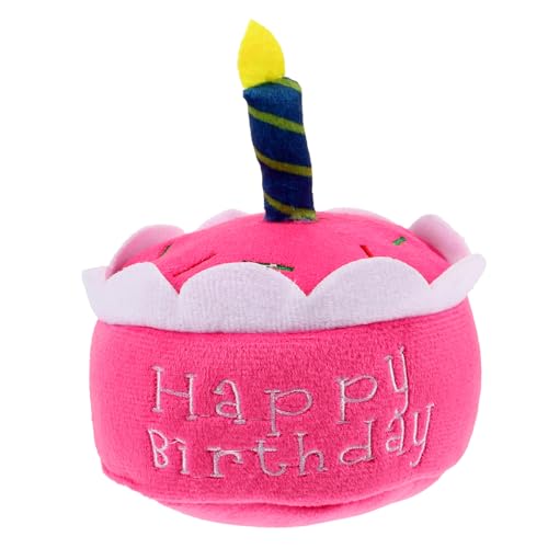 EXAOMBLE Haustier-geburtstagskuchen-plüschtier Plüsch Hundespielzeug Plüsch-quietschkuchen-haustierspielzeug Haustiere Klein Haustier Kuchen Quietschendes Hundespielzeug Für Rosa von EXAOMBLE