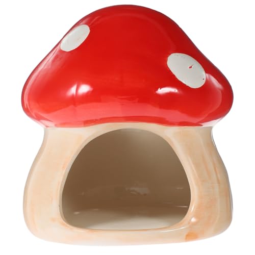 EXAOMBLE Haustierbett aus Keramik Hamsterwasser Hamster Pilz Rattenversteckhaus Kaninchenhaus Hamster Schlafhaus Hamster Versteck Hamsterhaus dekoratives Hamsternest Haustierhäute von EXAOMBLE