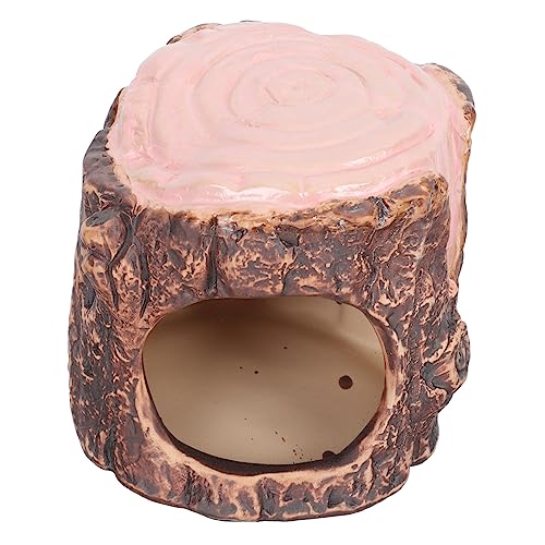 EXAOMBLE Haustierversteckhütte aus Keramik Hamster Nest im Waldstil Exquisites Schlafbett für Kleine Haustiere Langlebig und Bequem für Hamster und Andere Kleintiere von EXAOMBLE