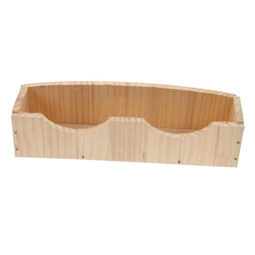EXAOMBLE Holz Kaninchenfutterstation Widerstandsfähige Futterrinne für Kleintiere Installieren für Käfige Hält Heu und Trockenfutter Sauber und Frisch von EXAOMBLE