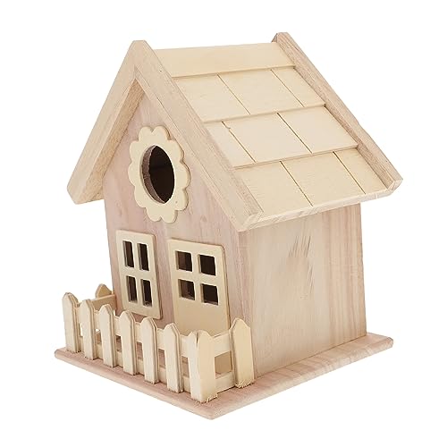 EXAOMBLE Holz Vogelhaus DIY Kreatives Nistkästchen mit Breitem Eingang für Kleine Langlebig und Sicher für Garten und Outdoor Dekoration für Kanarien Papageien EXAOMBLE Holz Vogelhaus DIY Kreatives Nistkästchen mit Breitem Eingang für Kleine Langlebig und Sicher für Garten und Outdoor Dekoration für Kanarien Papageien von EXAOMBLE