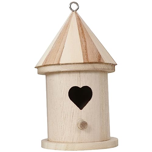 EXAOMBLE Holz Vogelhaus DIY Unbehandeltes Bemalbares Vogelhäuschen für Garten Nistkasten für Vögel mit Herzförmiger Tür Design Leicht zu Reinigen EXAOMBLE Holz Vogelhaus DIY Unbehandeltes Bemalbares Vogelhäuschen für Garten Nistkasten für Vögel mit Herzförmiger Tür Design Leicht zu Reinigen von EXAOMBLE
