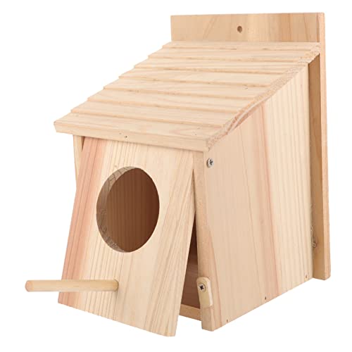 EXAOMBLE Holz Vogelhaus für Kleine Vögel Wetterfestes Futterhaus Aufhängen für Wellensittiche und Andere Singvögel Natürliche Holzoptik für Garten und Balkon EXAOMBLE Holz Vogelhaus für Kleine Vögel Wetterfestes Futterhaus Aufhängen für Wellensittiche und Andere Singvögel Natürliche Holzoptik für Garten und Balkon von EXAOMBLE