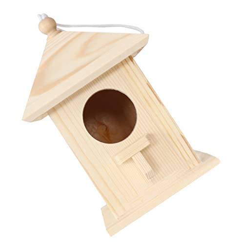 EXAOMBLE Holz Vogelhaus für Wildvögel Handgefertigter Nistkasten Aufhängen Geeignet für Garten und Balkon für Vogelzucht Exquisites Design und Vielseitige Verwendung von EXAOMBLE