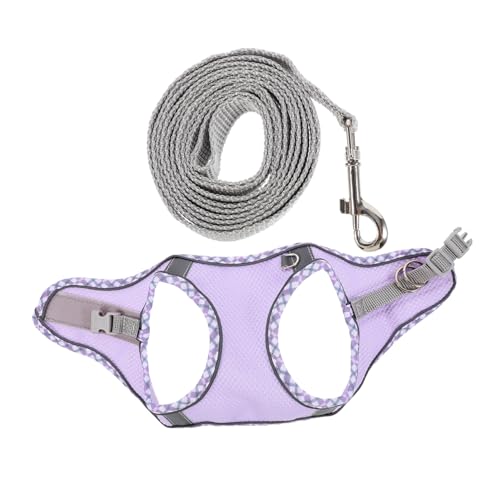 EXAOMBLE Hundegeschirr Set für Kleine Hunde und Katzen Verstellbares Atmungsaktives Brustgeschirr mit Leine Rutschfestes Anti Flucht Design Modisches Zubehör für Welpen und Haustiere von EXAOMBLE