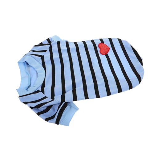 EXAOMBLE Hundehemd Abdeckung Hemd Für Hund Haustierkleidung Tee Party Hündchen Welpenkleidung Kühlendes Hundeshirt Hemden Für Hunde Alle Streifen Welpen-Shirts Hund Cool Blue Baumwolle von EXAOMBLE