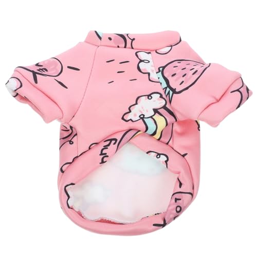 EXAOMBLE Hundekleidung hundehoodie Hundejacke Tierbekleidung Kleidung für kleine Haustiere Cartoon-Kleidung Größe Miniatur Wintermantel für Welpen Kostüm für Haustierkleidung Polyester Rosa von EXAOMBLE