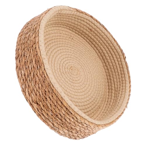 EXAOMBLE Natürliches Rattan-katzennestbett Handgewebtes Katzenkorbbett Bequemes Katzenkorbbett Haustierkratzbett Strohbett von EXAOMBLE