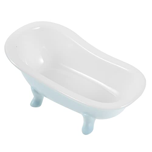 EXAOMBLE Keramische Hamsterbadewanne Mattblau für Meerschweinchen und Kleine Haustiere zu Reinigen Langlebige Materialien Zubehör für Pflege von EXAOMBLE