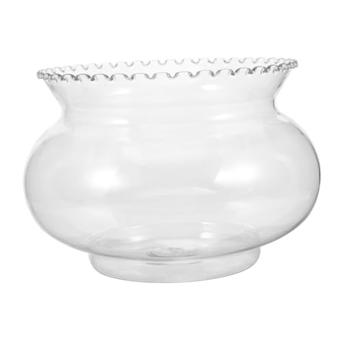 EXAOMBLE Kleines Fischbecken Desktop-Aquarium Beta-Aquarium Kleiner Fischtank Fischglasvase Terrarienschale Bonbonschale Betta-Panzer Betta-schüssel Herzstück Schale Plastik Transparent von EXAOMBLE