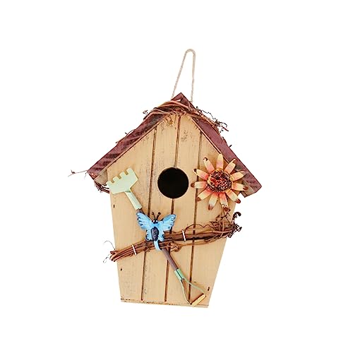 EXAOMBLE Kreatives Holz Vogelhaus mit Dach Dekorationsanhänger für Garten Hochzeit und Zuhause Handgefertigtes Rustikales Design Leicht und Langlebig für Verschiedene Anlässe EXAOMBLE Kreatives Holz Vogelhaus mit Dach Dekorationsanhänger für Garten Hochzeit und Zuhause Handgefertigtes Rustikales Design Leicht und Langlebig für Verschiedene Anlässe von EXAOMBLE