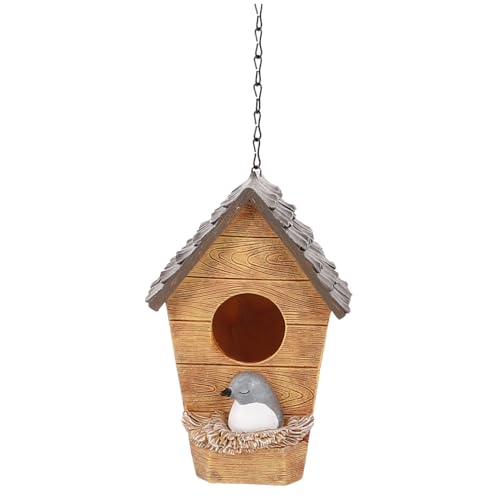 EXAOMBLE Resin Vogelhaus Mit Wetterbeständigem Design Für Garten Und Balkon Einfache Montage Robust Und Langlebig Für Kleine Vögel Als Rückzugsort von EXAOMBLE