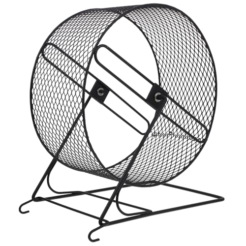 EXAOMBLE Laufrad Für Hamster Hamsterrad Groß Laufrad Für Haustiere Hamsterbedarf Mittel Klein Hamster Laufrolle Hamsterspielzeug Nagetier Spielzeughamster Zwerghamster Black Eisen von EXAOMBLE