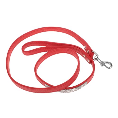 EXAOMBLE PU Hundeleine für Katzen Trainingsleine mit Funkelnden Nieten für Joggen und Freizeitaktivitäten Rot EXAOMBLE PU Hundeleine für Katzen Trainingsleine mit Funkelnden Nieten für Joggen und Freizeitaktivitäten Rot von EXAOMBLE