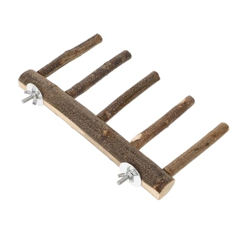 EXAOMBLE Papagei vogelkäfig zubehör vogelspielzeug Holzstange für Papageien Papageienstange Papageiensitzstangen Vogelstangen für Sittiche Vogelsitzstangenzaun hölzern Light Brown von EXAOMBLE