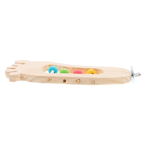 EXAOMBLE Papageien-sitzstange: Interaktiver Papageien-spielständer, Vogel-sitzstange Aus Holz Für Den Käfig – Fußförmige, Lustige Ruhe-trainingsplattform Für Wellensittiche, von EXAOMBLE