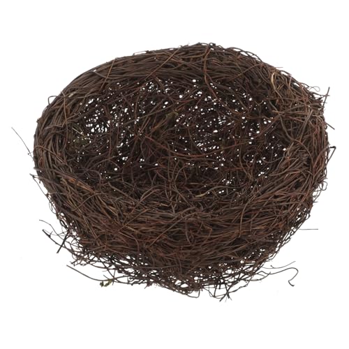 EXAOMBLE Rattan Vogelnest Dekoration Künstliches Nest Ornament für Garten DIY Bastelprojekte für Kleine Vögel Haus und Partydesign von EXAOMBLE