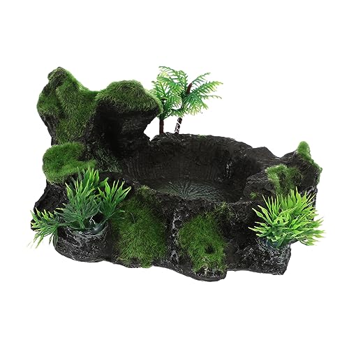 EXAOMBLE Reptilien Futternapf Und Wasserschale Aus Resin Dekorative Pflanzenschalen Für Schildkröten Geckos Und Andere Reptilien Für Terrarien Und Aquarien von EXAOMBLE