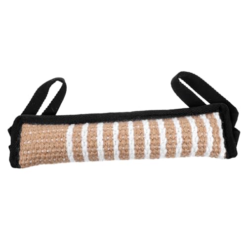 EXAOMBLE Robustes Hundetraining Kauspielzeug aus Jute Beißkissen für Große Hunde Strapazierfähiges Tauziehen zur Beschäftigung und Zahnreinigung Leicht und Kompakt Interaktives von EXAOMBLE