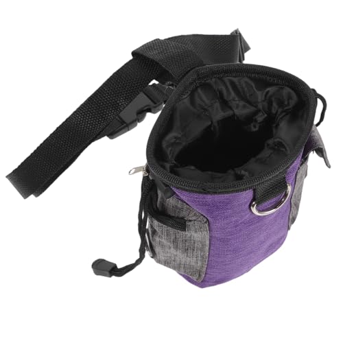EXAOMBLE Snackpaket für Haustiere Leckerlibeutel für Hunde, klein Tasche Hundekotbeutel Bausatz Welpe hundefutterbeutel Dog Treat Bag Snackhalter Hundefutterhalter Oxford-Stoff Violett von EXAOMBLE