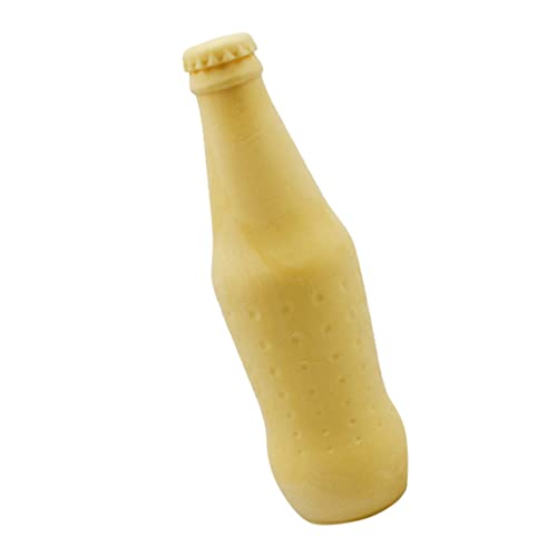 EXAOMBLE Soda-Flasche Mit Milchgeschmack Hund Molar Toy Pet Kauspielzeug Zahnreinigungswerkzeug Gummi Lernspielzeug Für Zuhause Indoor Outdoor (gelb) von EXAOMBLE