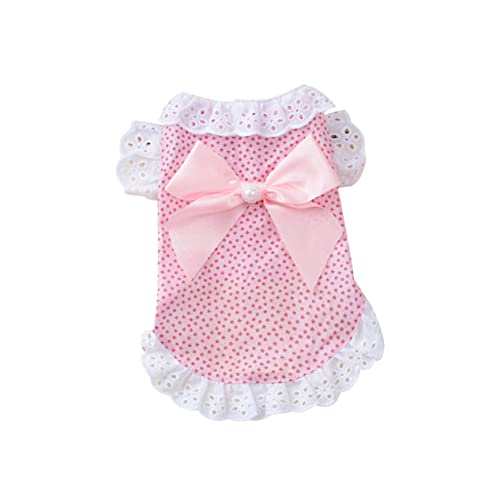 EXAOMBLE Stylisches Hundekleid Mit Süßem Schleifen-Design Atmungsaktiv Und Bequem Für Festivals Und Besondere Anlässe Rosa Perfektes Outfit Für Und Fotos von EXAOMBLE