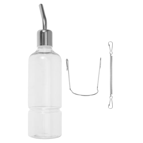EXAOMBLE Tragbarer Automatischer Futter und Wasserspender für Kleine Tiere Hängende Wasserflasche aus Umweltfreundlichem für Kaninchen Katzen und Vögel von EXAOMBLE