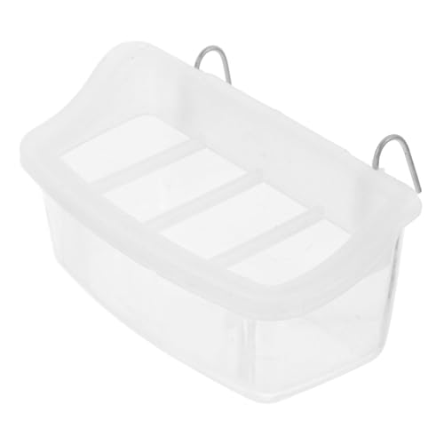 EXAOMBLE Vogelfutterspender für Käfig mit Spritzschutz Transparente Futterstation für Papageien Nachfüllen Ergonomisches Design für Vogelkäfige und Effektive von EXAOMBLE