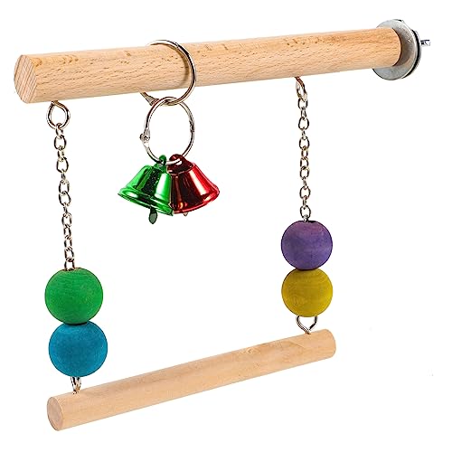 EXAOMBLE Vogelspielzeug Papagei Vogel Holz Schwung Spielzeug Einzigartige Form Swing Hanging Spielzeug Vogelkäfig Accessoire von EXAOMBLE