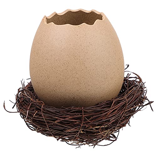 EXCEART 1 Set Künstliche Vögel Nest Eierschale Pflanzer Handgemachte Vogelnest Ei Dekorative Vogelnest für Schießen Gartenarbeit Requisiten Wohnkultur von EXCEART