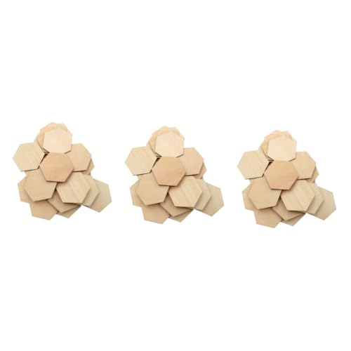 EXCEART 150 STK Sechseckige Scheiben Leere Holzscheiben DIY Holzscheiben Leere Holzausschnitte Hexagon-holzhandwerk Holzsterne Für Wohnkultur Klein Bambus Sternform Untersetzer Aus Holz von EXCEART