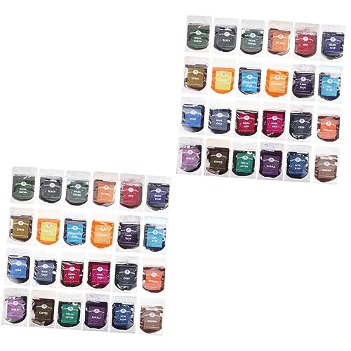 EXCEART 2 Stück 24 Tie-Dye-Pulver Anzug Lipgloss-Set Kerzen-Set Farbstoff-Set Farbstoff-Power-Pakete Pigmentpulver Für Die Seifenherstellung Synthetisches Farbstoff-Pulver Pigment von EXCEART