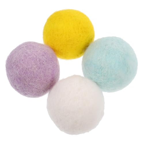 EXCEART 4 Stück Wollfilzball Quietschendes Plüschtier Filzball Für Hunde Ball-hundespielzeug Übungsspielzeug Beißball Für Hunde Hundespielzeug Aus Filz Für Hunde Weihnachten Hundebiss von EXCEART